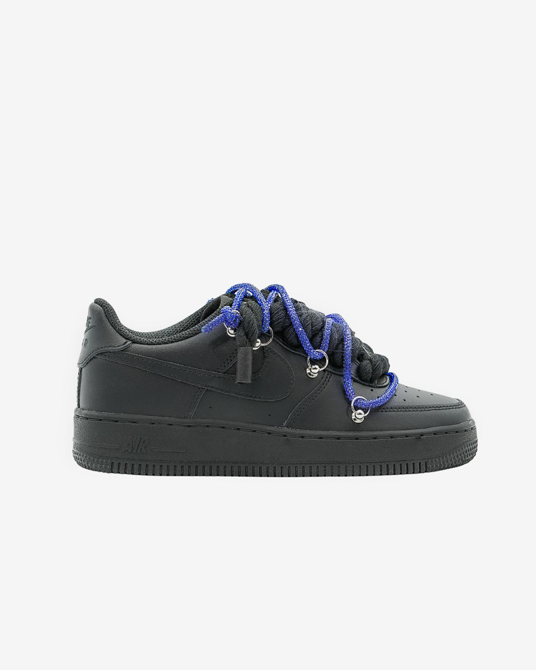 Air Force Rope Black Laces Swarovski Blue