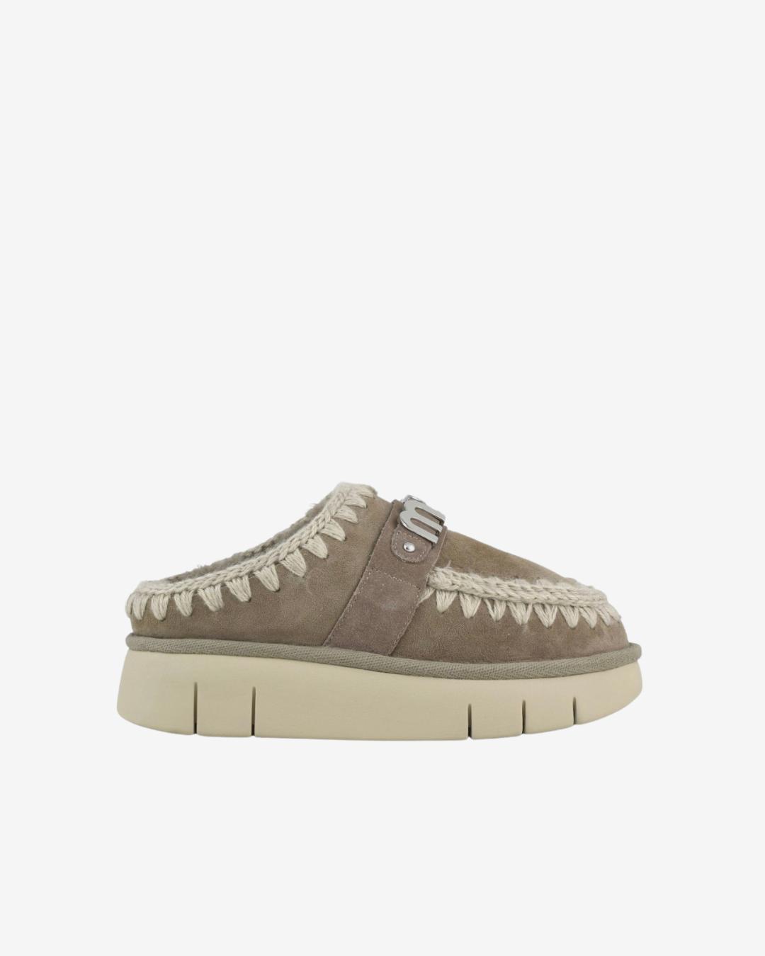 Mou Bounce Clog Letter Logo Elephant Grey