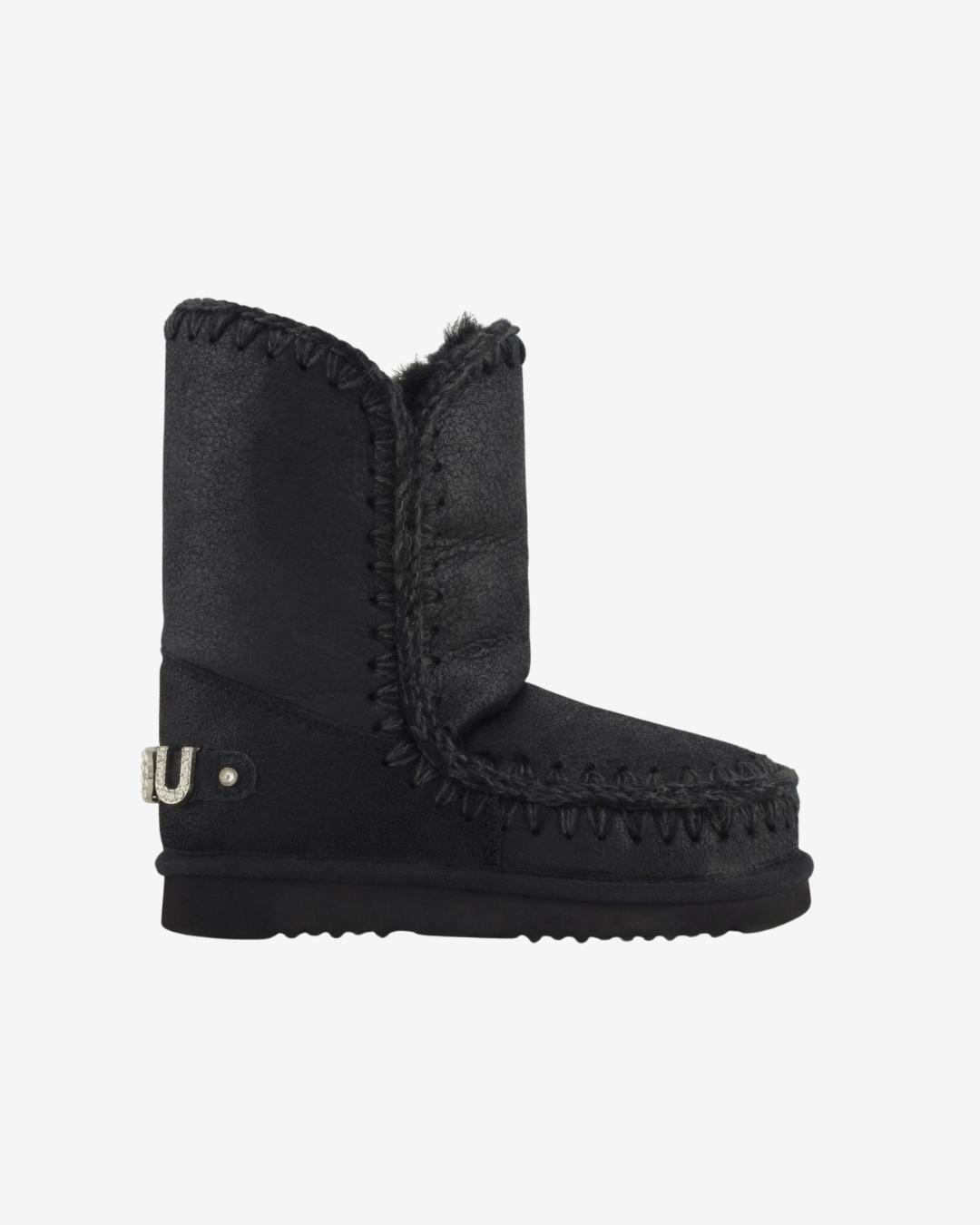 Mou Eskimo 24 Rhinestones Logo Cracked Black
