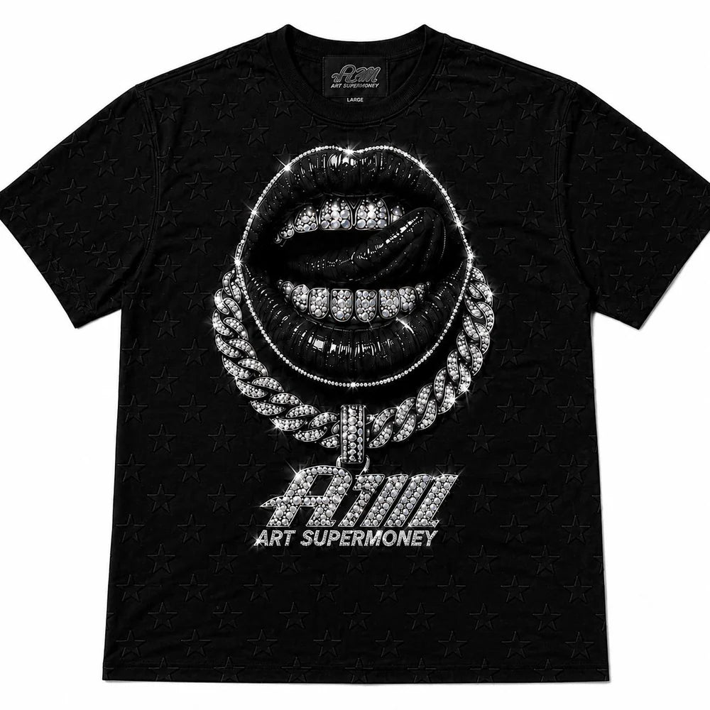 ArtSuperMoney T-Shirt Grillz Black Lips
