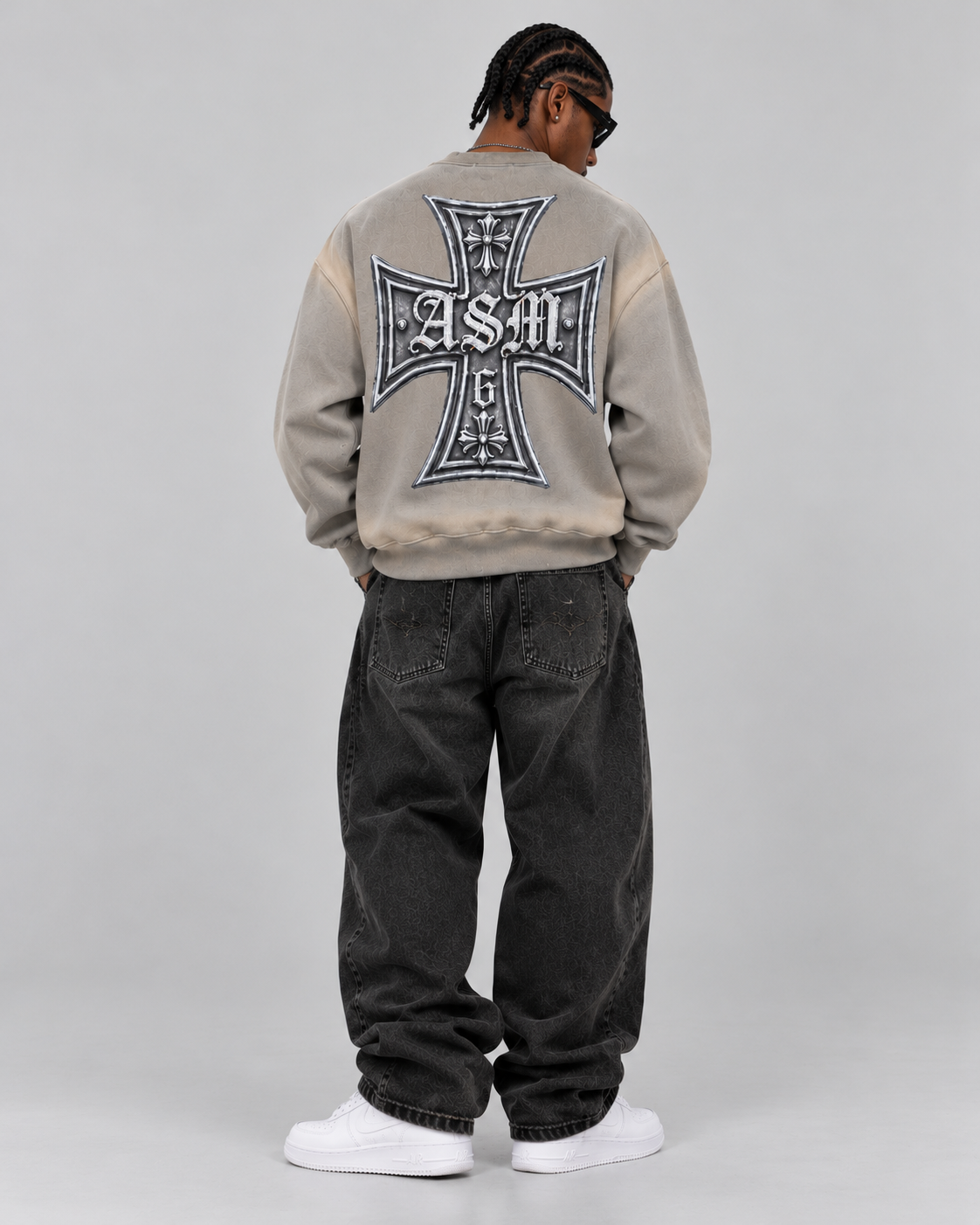 ArtSuperMoney CrossWestern crewneck iron
