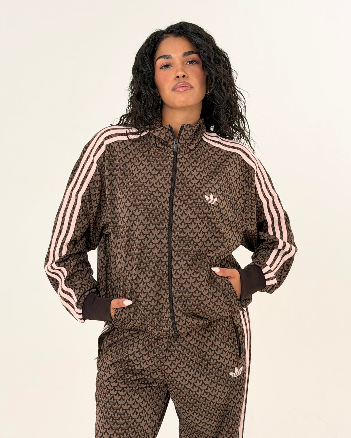 Adidas Firebird Monogram Brown Pink