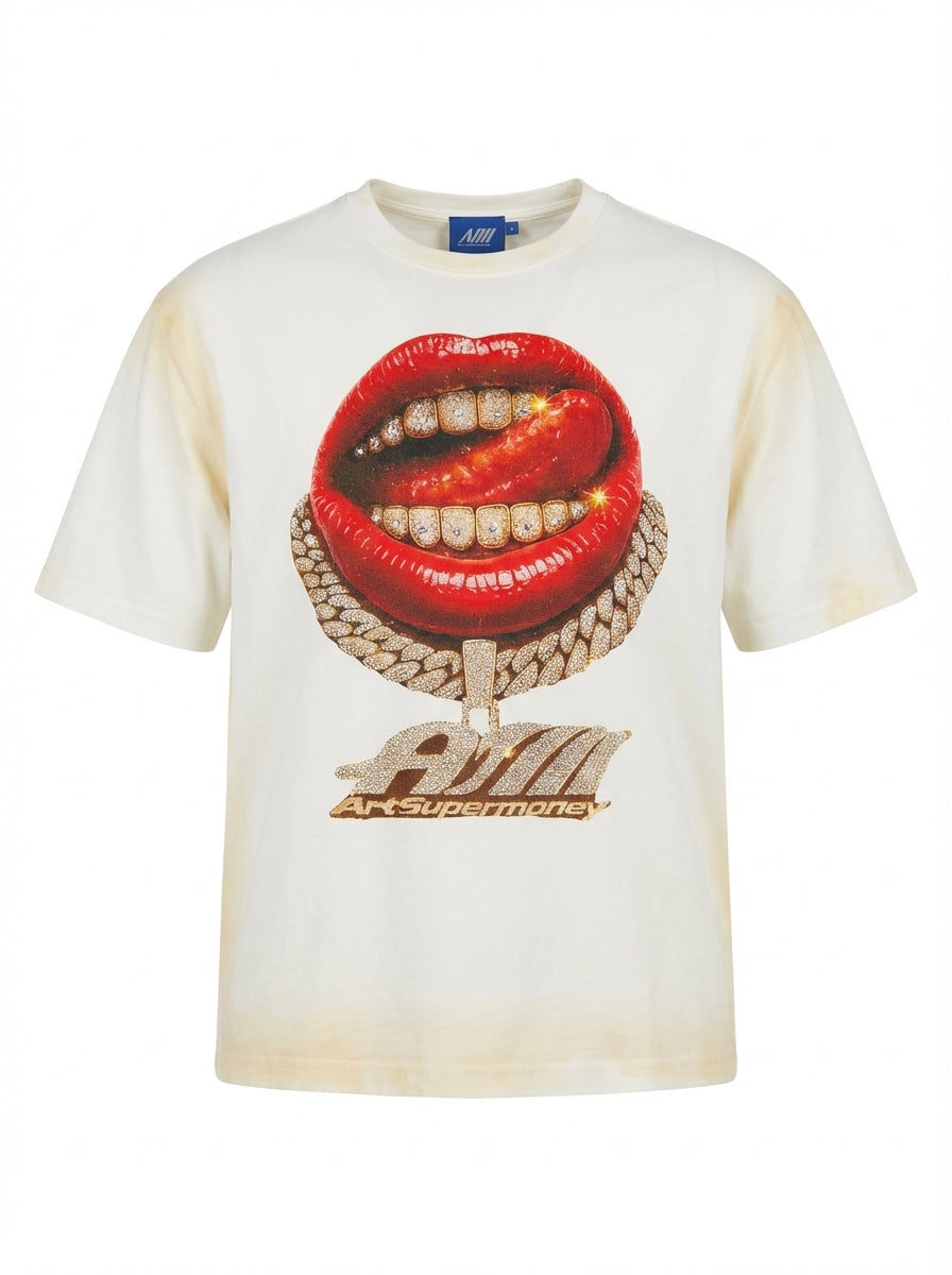 ArtSupermoney T-shirt Money Grillz White