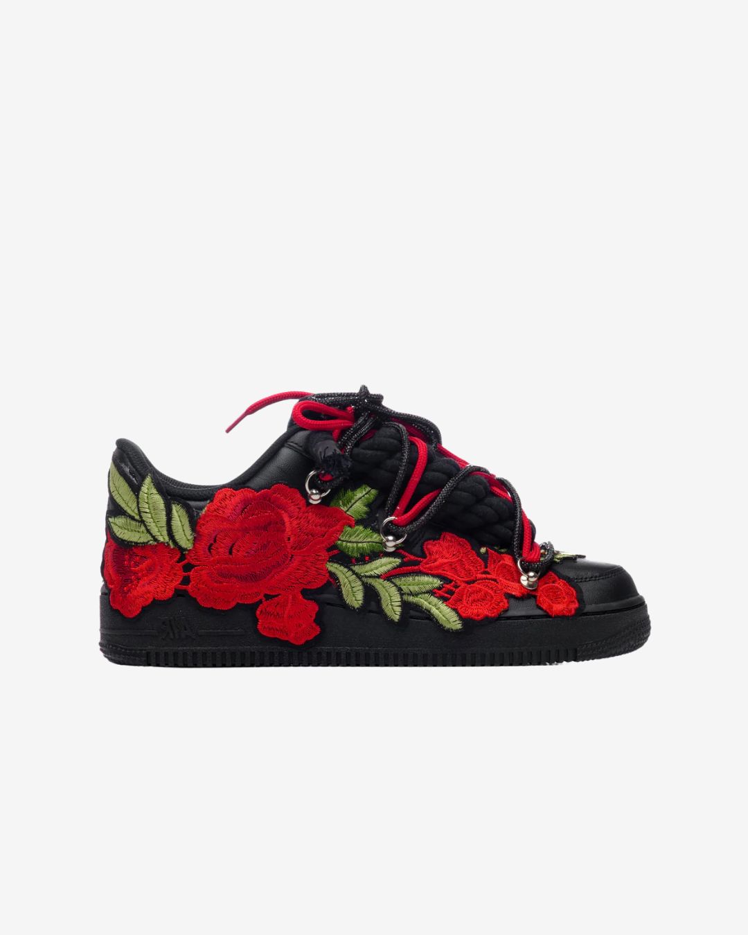 Lacci neri con corde Air Force rose rosse