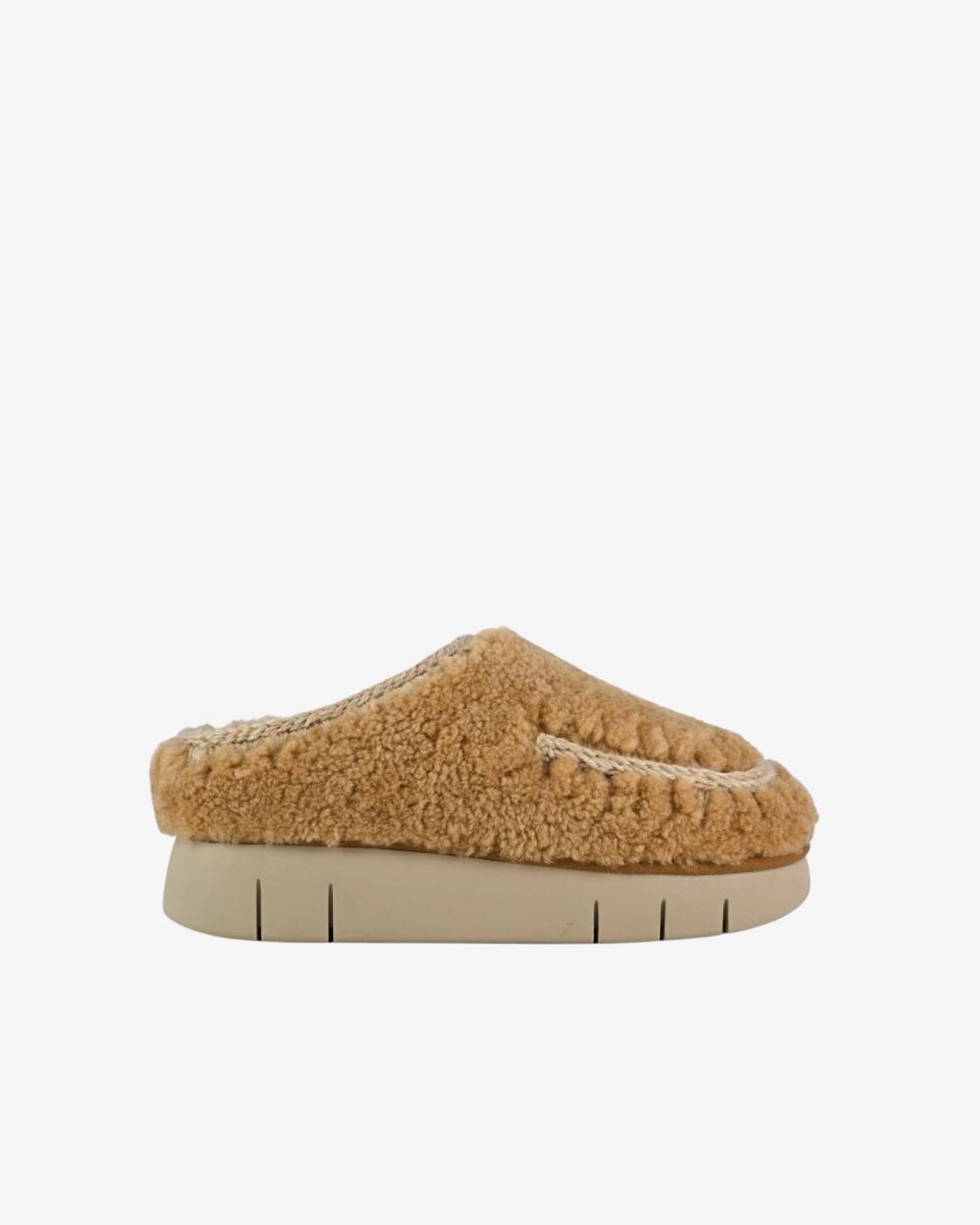 Mou Bounce Clog Maxi Stitching Cognac Suede