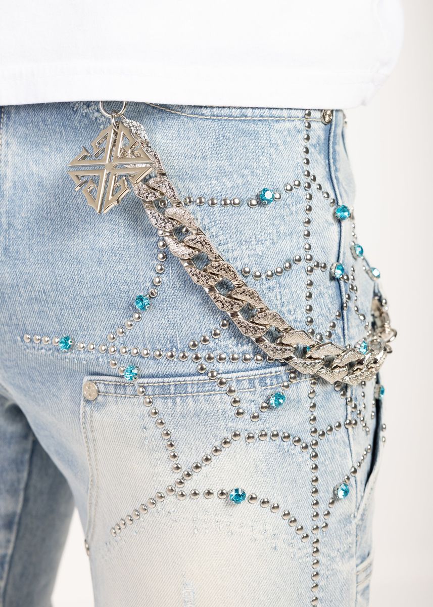 Guapi Aqua Blue Spider Denim