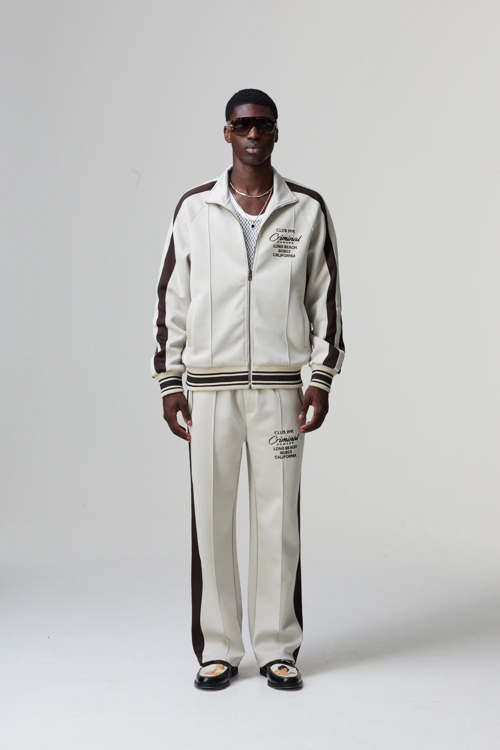 Criminal Damage Tracksuit Stone Beige