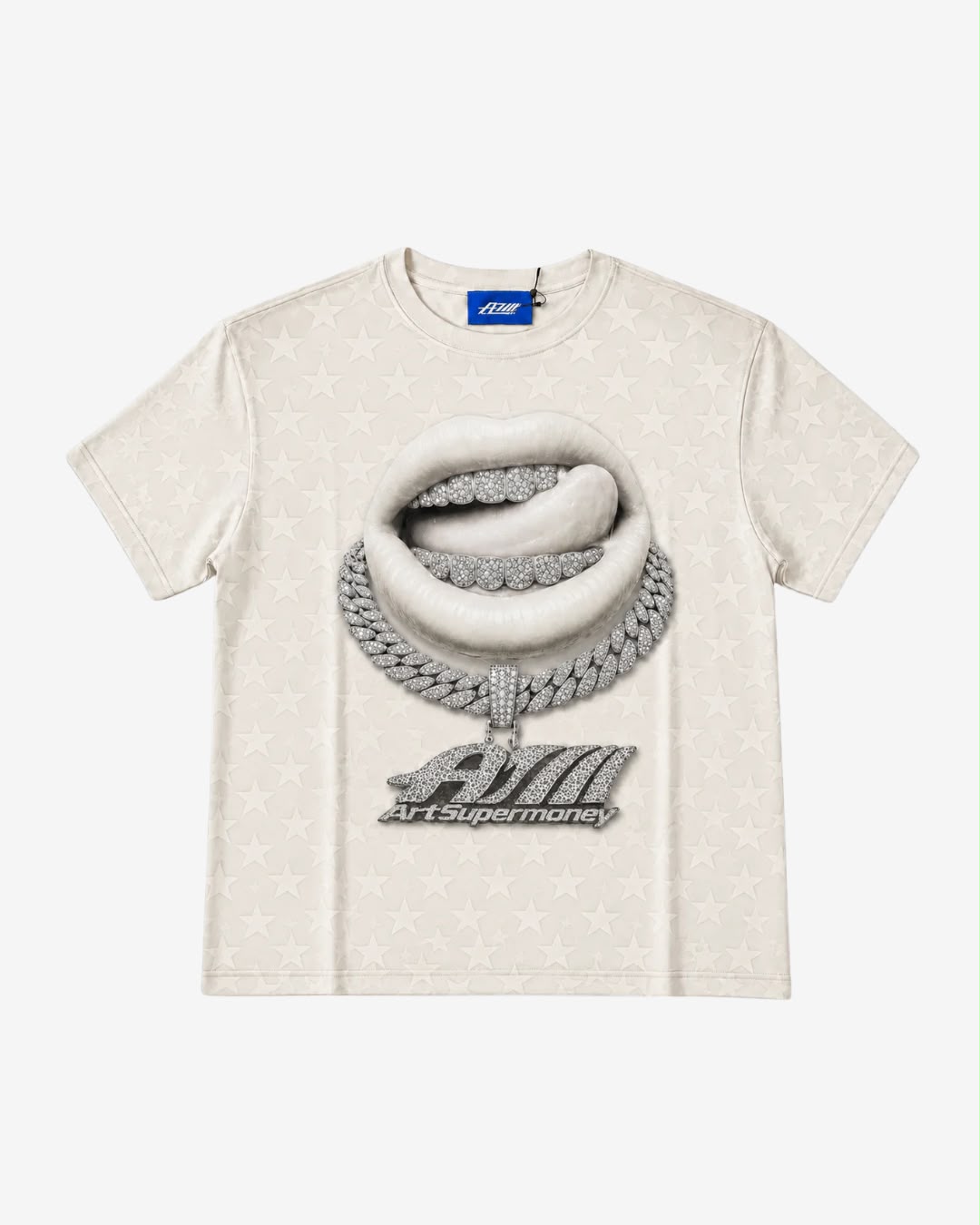 ArtSuperMoney T-Shirt Grillz White Lips