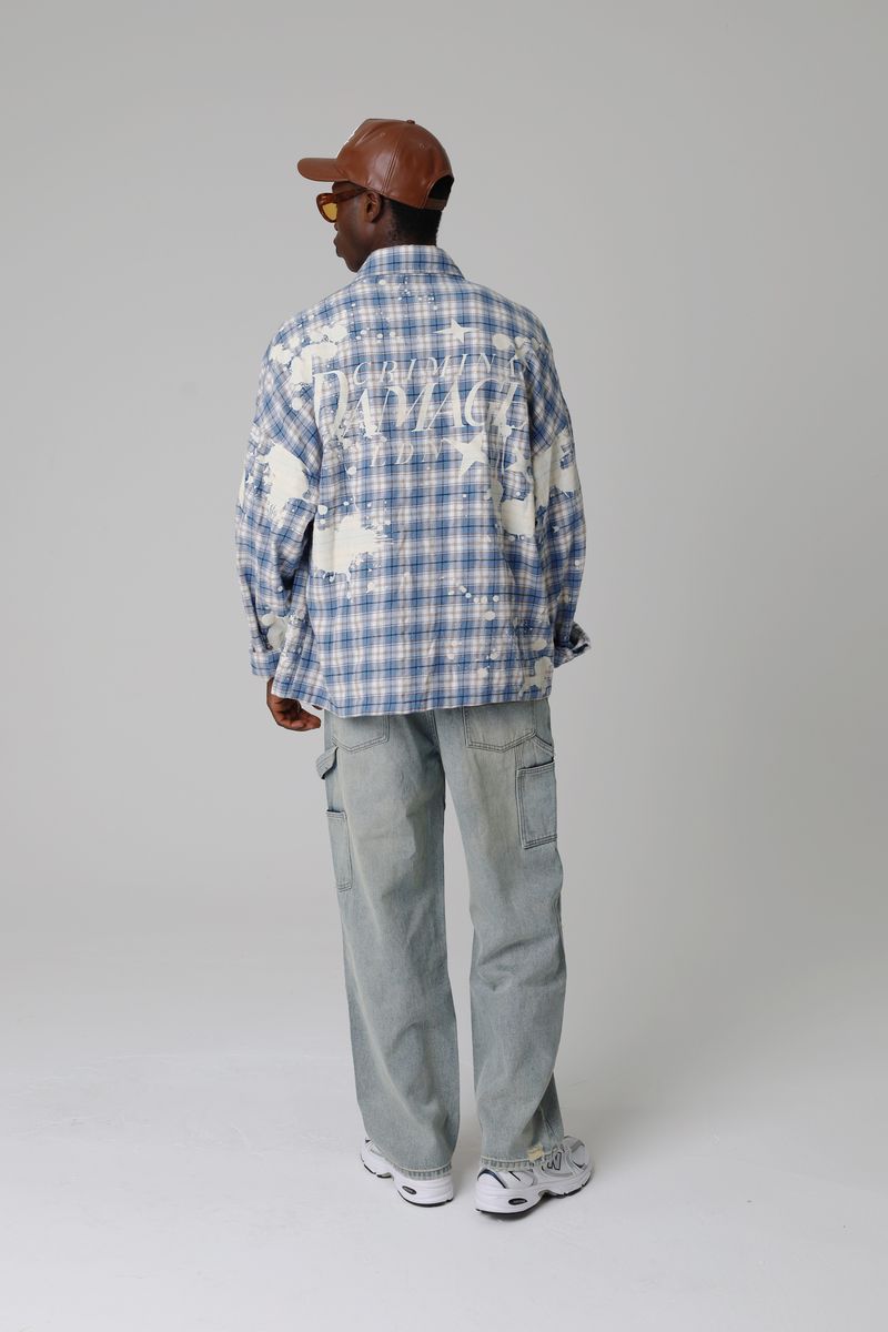 Criminal Damage Bleached Plaid Shirt