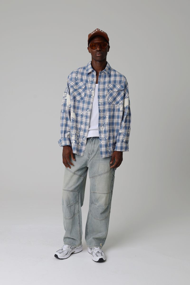 Criminal Damage Bleached Plaid Shirt