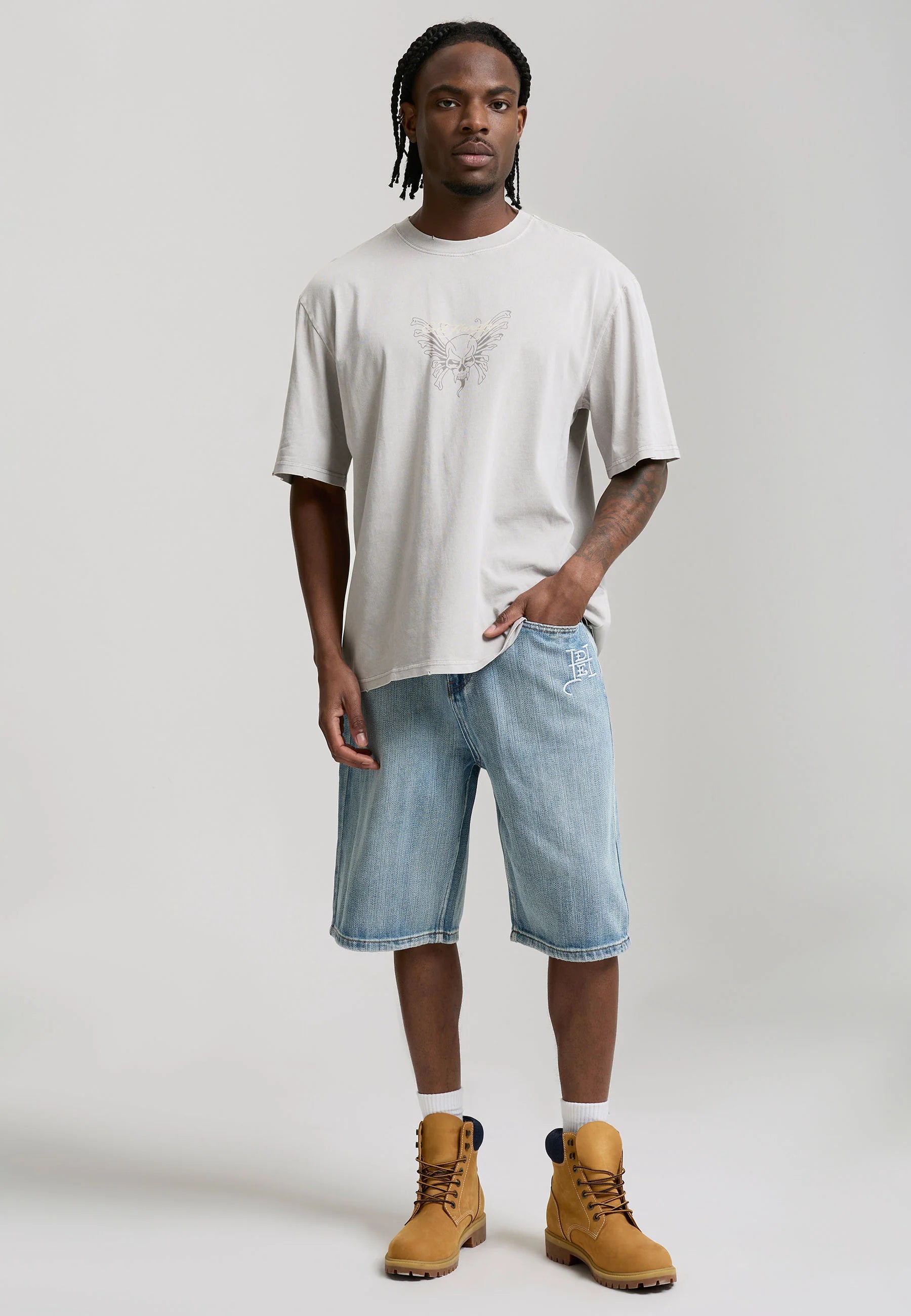 Edhardy Floral Denim Jort