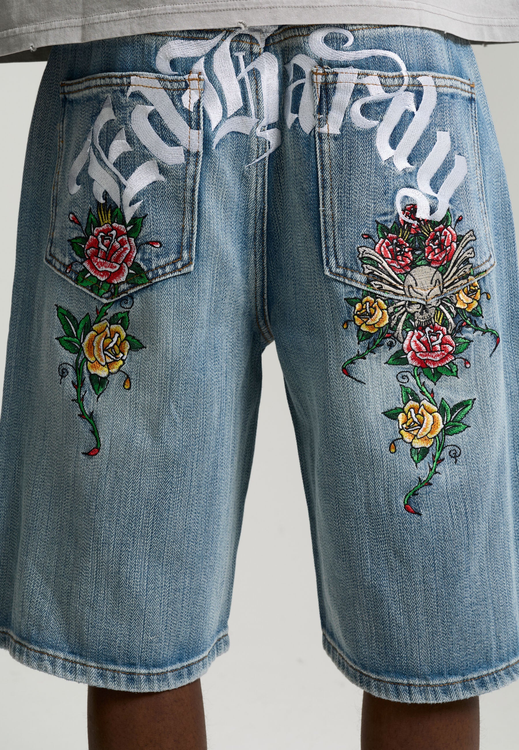 Edhardy Floral Denim Jort